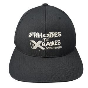 #Rhodes To X Games Boise Idaho Snapback Trucker Hat Black One Size Embroidered
